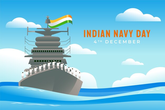 Gradient indian navy day illustration