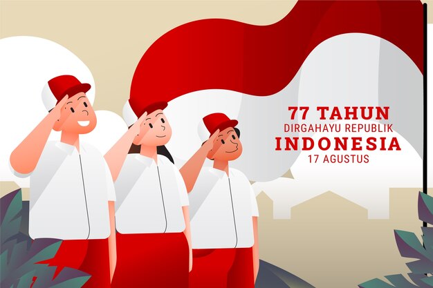 Gradient indonesia independence day background