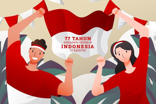 Gradient indonesia independence day background