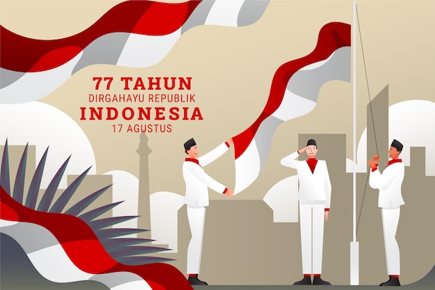 Gradient indonesia independence day background