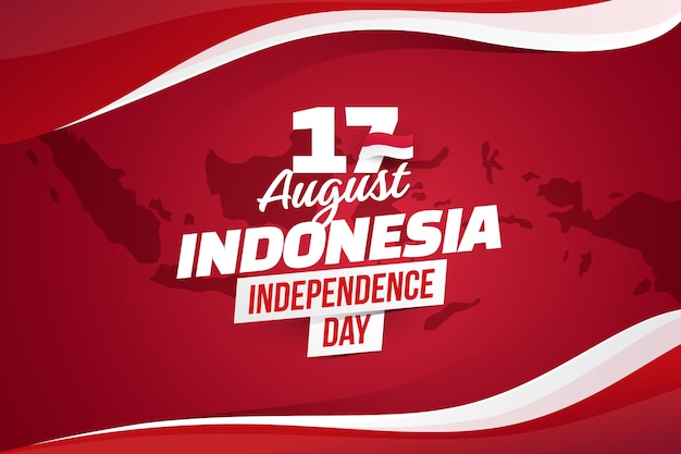 Free Vector gradient indonesia independence day background