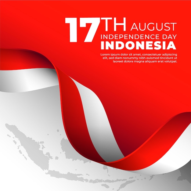 Gradient indonesia independence day illustration