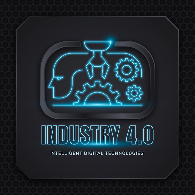 Free Vector gradient industry 4.0 logo design