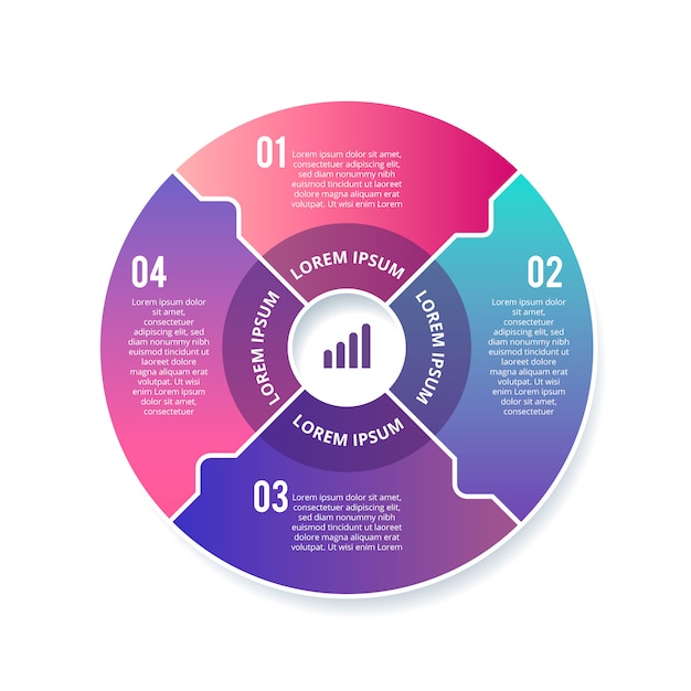 Gradient infographic circle template