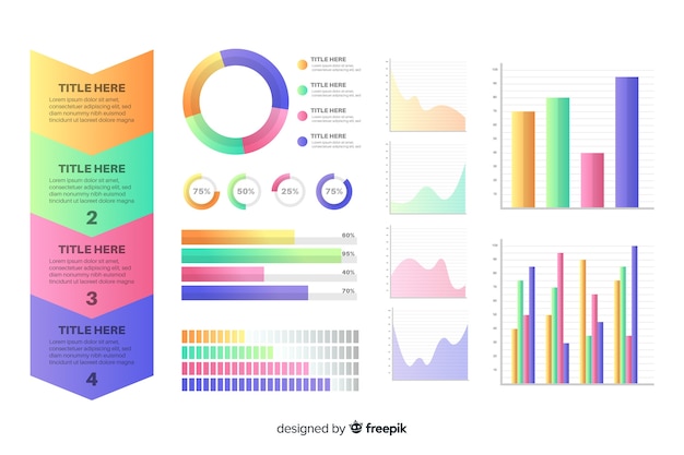 Free vector gradient infographic element collection