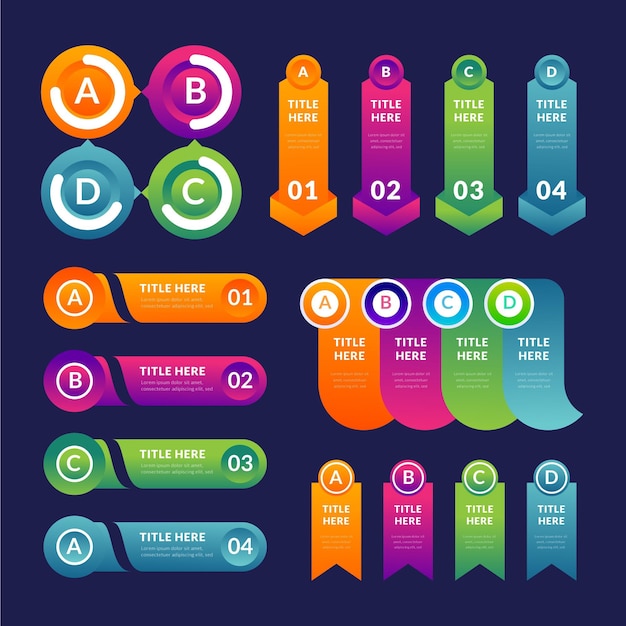 Free Vector gradient infographic element collection