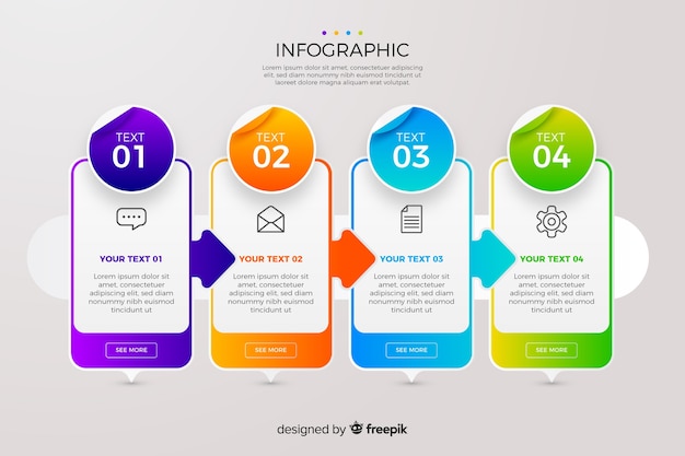 Gradient infographic element collection