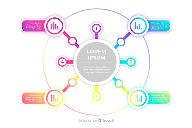 Gradient infographic elements set