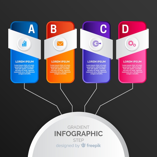 Free Vector gradient infographic step