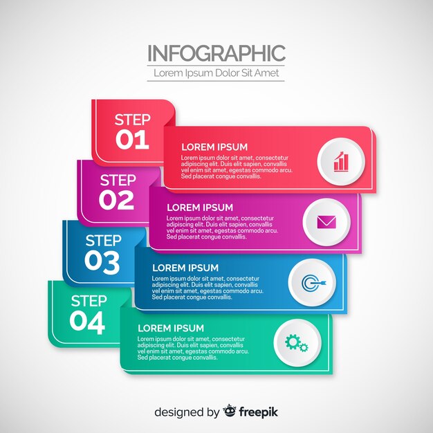 Gradient infographic steps concept