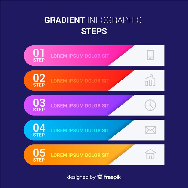 Gradient infographic steps concept