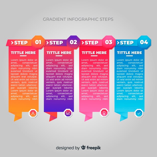 Gradient infographic steps concept