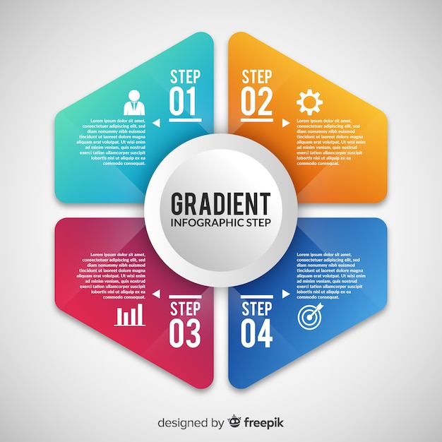 Gradient infographic steps template