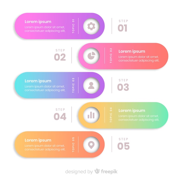 Gradient infographic steps template