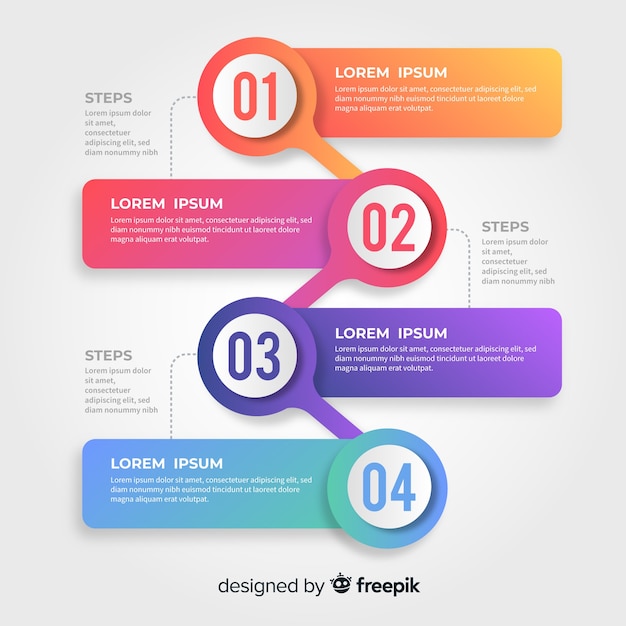 Gradient infographic steps template