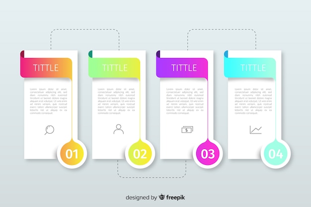 Gradient infographic steps template