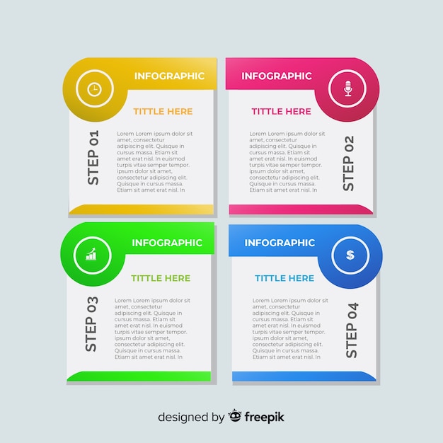 Gradient infographic steps template