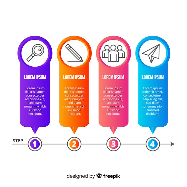 Gradient infographic steps template