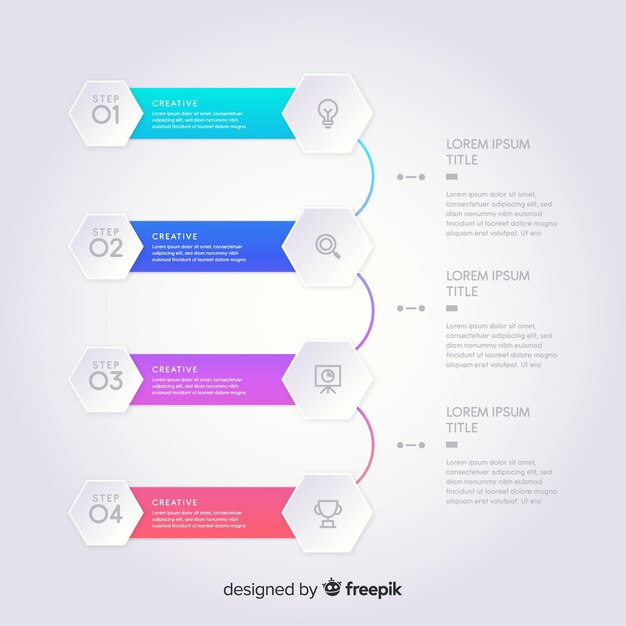 Gradient infographic steps template