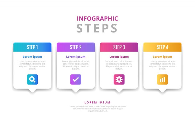 Gradient infographic steps template