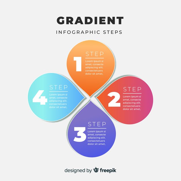 Gradient infographic steps