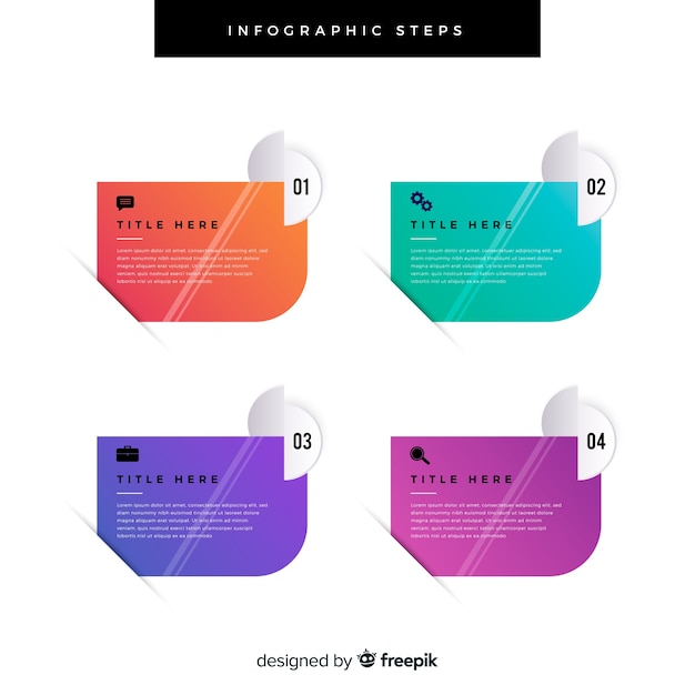 Free Vector gradient infographic steps