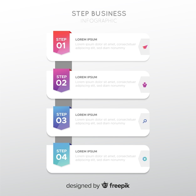 Gradient infographic steps