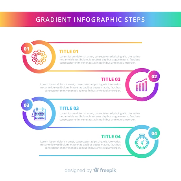 Gradient infographic steps