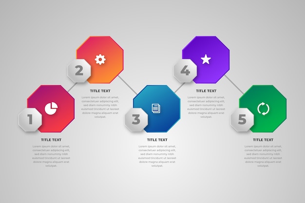 Gradient infographic steps