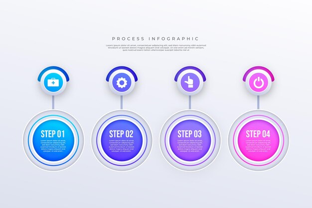 Gradient infographic steps