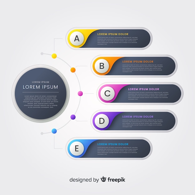 Gradient infographic steps