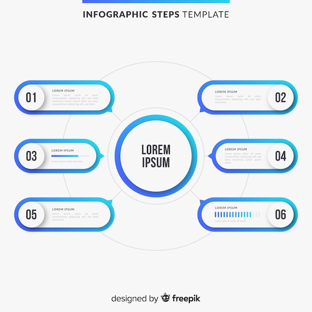 Gradient infographic steps