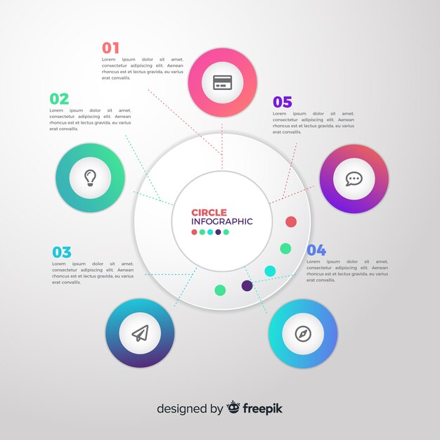 Gradient infographic template flat design