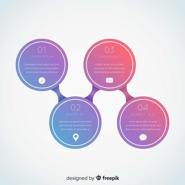 Gradient infographic template flat design