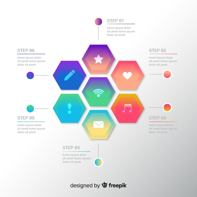 Gradient infographic template flat design