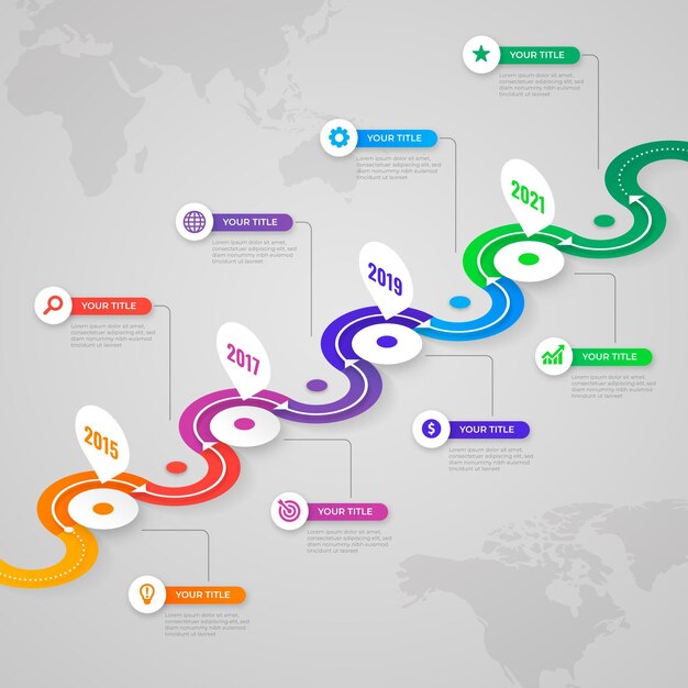 Gradient infographic timeline design