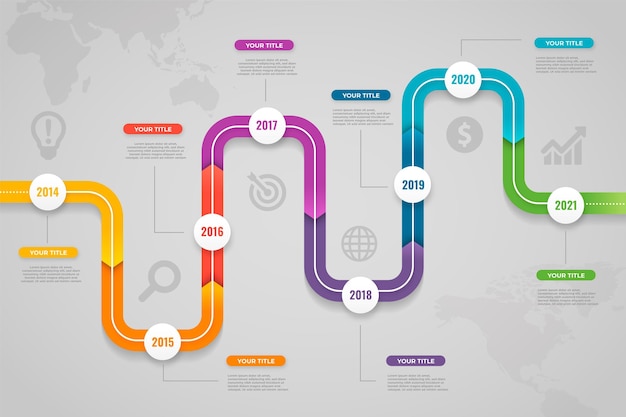 Gradient infographic timeline design