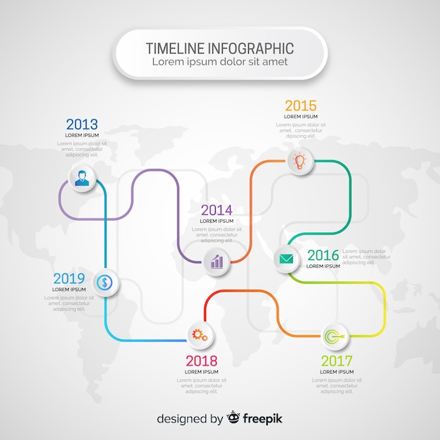 Gradient infographic timeline