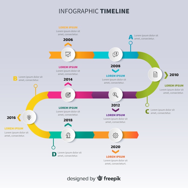 Gradient infographic timeline