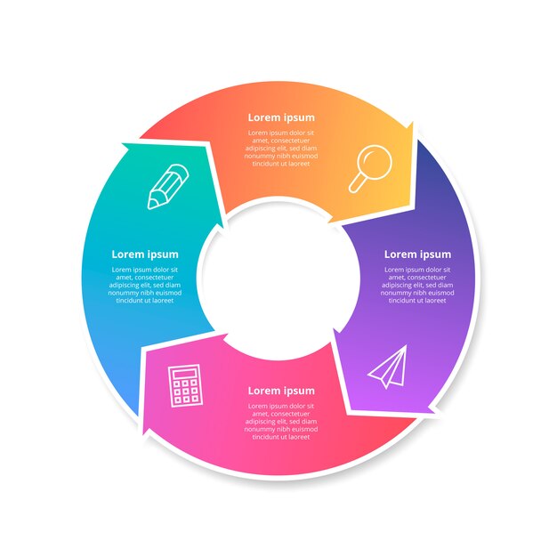 Gradient Infographic with Steps