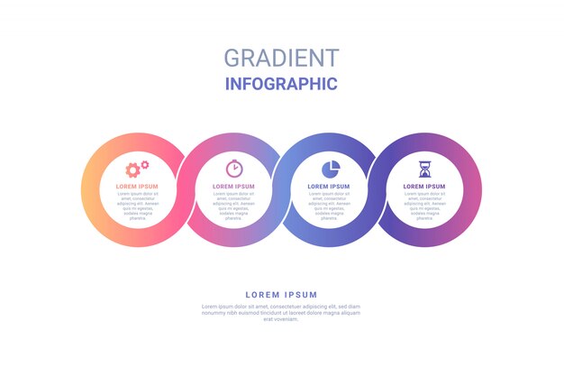 Gradient Infographic with Steps