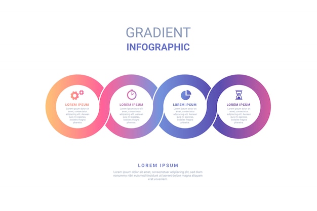 Gradient Infographic with Steps