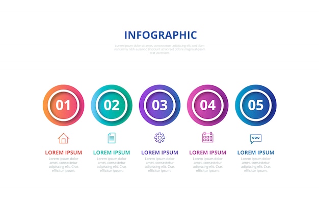 Gradient Infographic with Steps