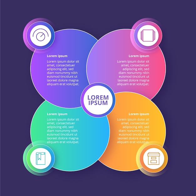 Gradient infographics template concept