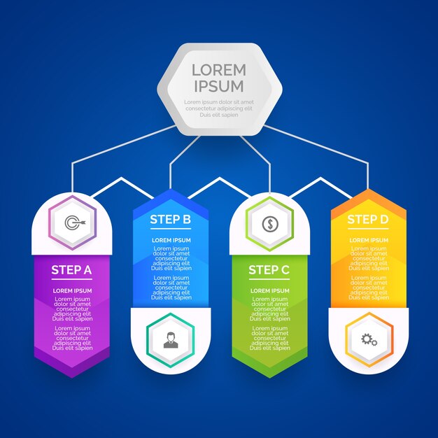 Gradient infographics template style