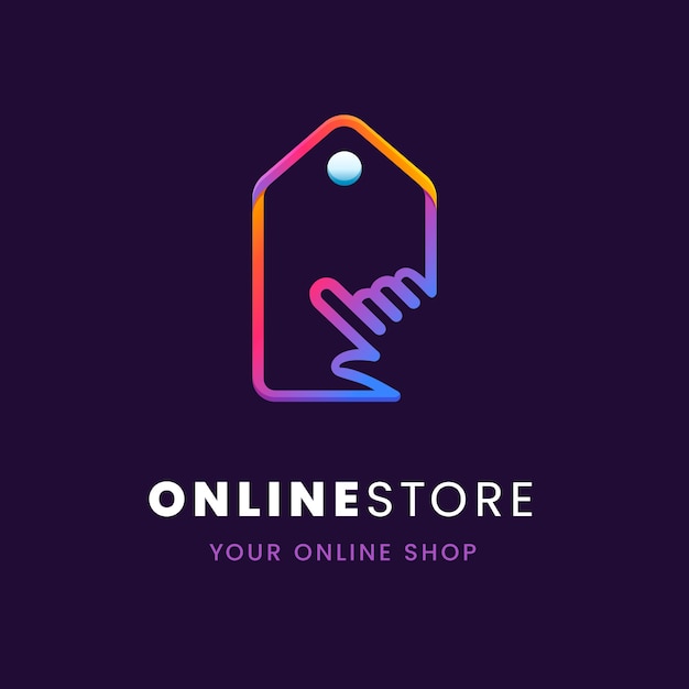 Free vector gradient instagram shop logo design