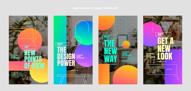 Gradient interior instagram stories template