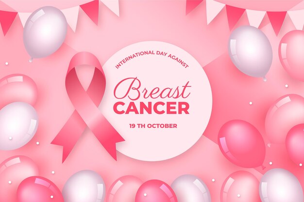 Gradient international day against breast cancer background