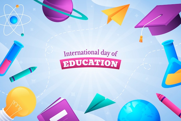 Gradient international day of education background