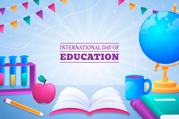 Gradient international day of education background